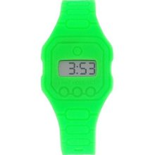 Pixelmoda Ops Lime Green Unisex Trendy Flat Digital Water Resistant Watch