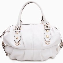 Pleat Stitched Oversize Tote - white One Size