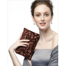 Plum Raisin Ruffle Clutch by Dessy