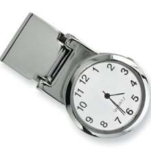 Polished Nickel-plated White Dial Watch Money