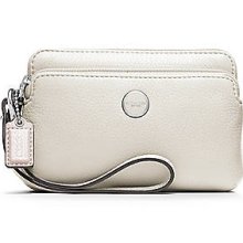 POPPY LEATHER DOUBLE ZIP WRISTLET