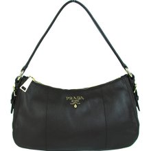 Prada Calf Leather Shoulder Bag BR4690 Dark Brown