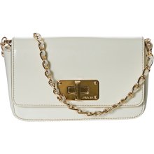 Prada 'Vernice' Cream Saffiano Leather Crossbody Clutch (Cream)