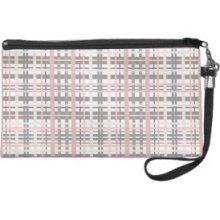 Pretty Pink Grey Plaid Wristlet Bag