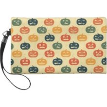 Pumpkin pattern Wristlet Clutches