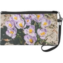 Purple Crocus Flowers Blooming Wristlets