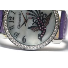 Purple Strap Dinner Glam Party Lady Phoenix Watch Abs8