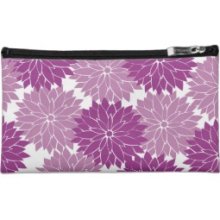 Purple Violet Lavender Flower Blossoms Floral Cosmetic Bags