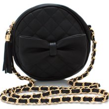 Quilted Bow Circle Clutch