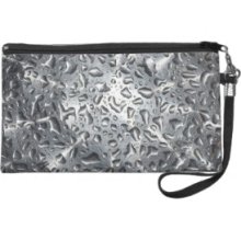 Rain Drops on Steel Wristlet Purse