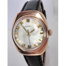 Rare Men`s Raketa 20gr Gold 14k 583 Beautiful Dial Tonneau Watch Soviet Russian