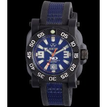 Reactor Mens Gryphon Analog Stainless Watch - Two-tone Rubber Strap - Blue Dial - 73803