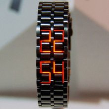 Red LED Digital Watch Lava Style mens sports watch