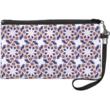 Red, White, and Blue Tiled Kaleidoscope Wristlet