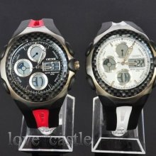 Red White Mens Analog Digital Day Date Alm Led Quartz Wrist Band Watch W48d