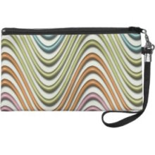 Retro Funky Colorful Pattern Wristlet Clutch