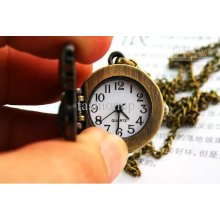 Retro Pocket Watch Butterfly-shaped Compass Bronzing Watch Gifts Poc