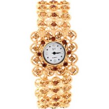 Rhinestones Bracelet Women's Quartz Wrist Watch Round Dial