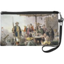 Rice Sellers at the Military Station of Tong-Chang Wristlet Purse