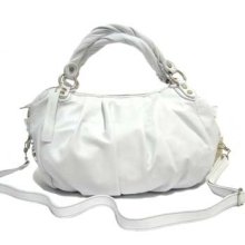 ROBE DI FIRENZE Italian White Leather Oversized Hobo Bag