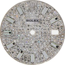 Rolex Date 27 Mm Diamond Silver Dial Mens Watch