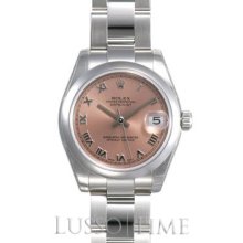 Rolex Datejust 31MM Oyster Stainless Steel Domed Pink Lady's Timepiece - 178240PRO