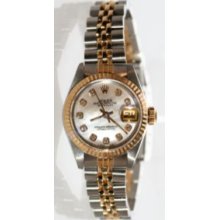 Rolex Ladies Datejust 2 Tone With Custom Diamond MOP Dial circa 90's