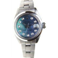 Rolex Ladies Datejust Steel Circa 90's w/ Blue MOP diamond dial. (Perfect Condition)