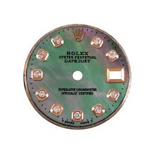 Rolex Lady Datejust Aftermarket Black MOP Diamond Dial, Pink Gold