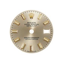 Rolex Lady Datejust Dial, Silver, Yellow Gold Indicies