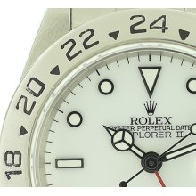 Rolex Men's Ss Oyster Perpetual Explorer Ii 16570 White Dial