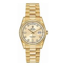 Rolex President Yellow Gold Watch Unworn Champagne Diamond Dial