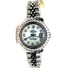 Rolex Steel Datejust W/ Amazing 1.6 KT Channel Set Bezel and Diamond MOP Dial- 80's