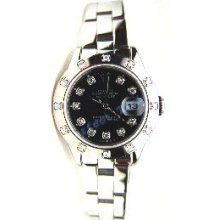 Rolex Unused 2004 Datejust W/ Custom High Polsh, Rolex Diamond Bezel, W/ Custom Diamond Dial