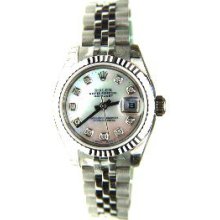 Rolex Unused Heavy Band New Style Datejust w/ Custom MOP Diamond Dial - Hidden Clasp