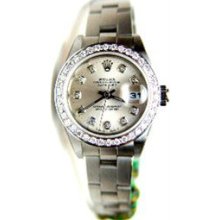 Rolex Unused Steel Datejust W/ Custom Diamond Dial and Bezel - Box, Hologram