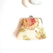 Romance blush pink cream linen botanical purse flower blossom green kisslock summer spring garden calm pastel soft