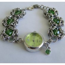 Romanov Chain Mail Peridot Quartz Watch