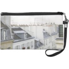 Rooftops in France Wristlet Purse