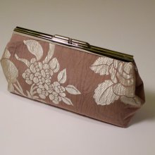 Rose-Silver Floral Clutch