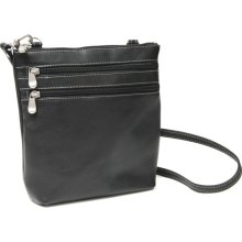 Royce Leather Vaquetta Zip-around Cross-body Bag (Black)