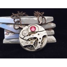 Ruby's Delight Necklace - Vintage, Steampunk, Pocket Watch