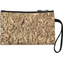 Safety Wood Chips Wristlet Clutch