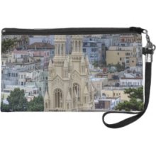 Saints Peter and Paul Church In San Francisco Wristlet Clutches