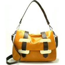 SALE! Orla Kiely Slouchy Leather Link Rosemary Bag - Ochre