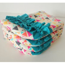 SALE ruffled clutch -- washi triangles