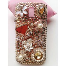 Samsung GALAXY S4 New Charms Pearls Rhinestones Crystals Gilding Enemal Flowers Bag Phone Case