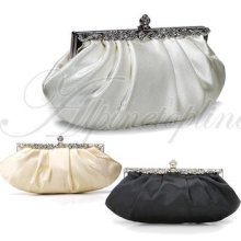 Satin Clutch Evening Wedding Cocktail Prom Party Bag Handbag 00565