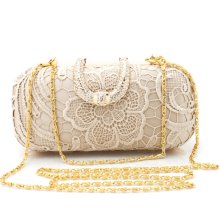 Satin Crochet Overlay Clutch