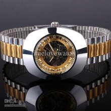 Save Money Choice Oval Gold Dial Men Mechanical Wristwatch Automatic